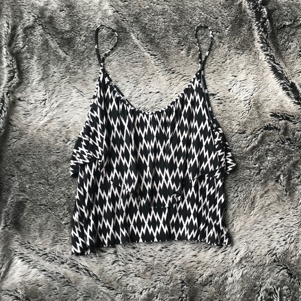 Lush Black and White Layered Tank
